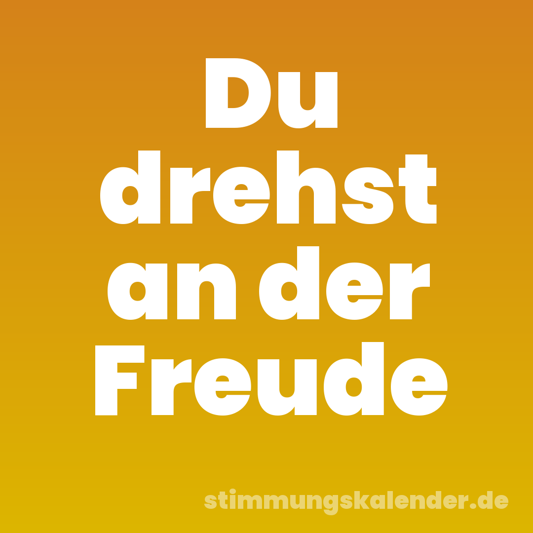 Du drehst an der Freude
