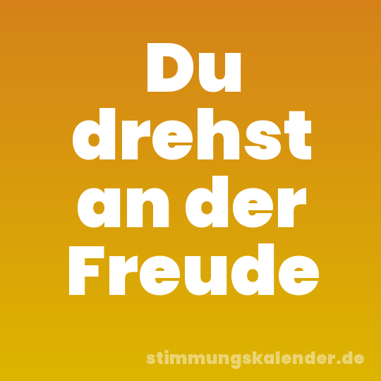 Du drehst an der Freude