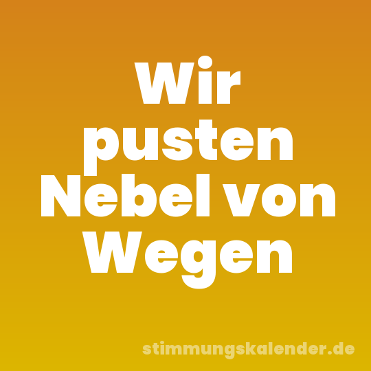 Wir pusten Nebel von Wegen