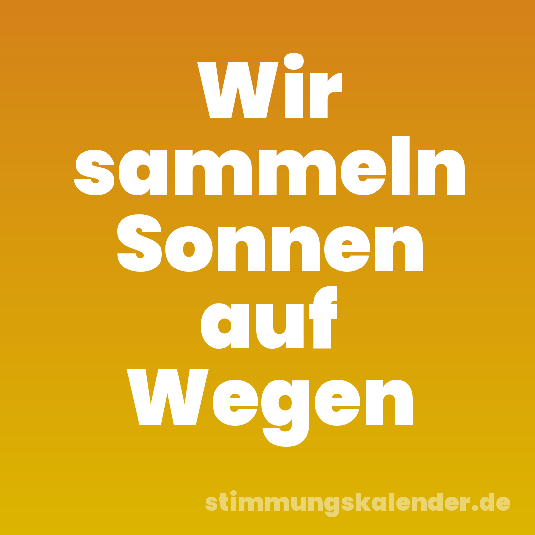 Wir sammeln Sonnen auf Wegen