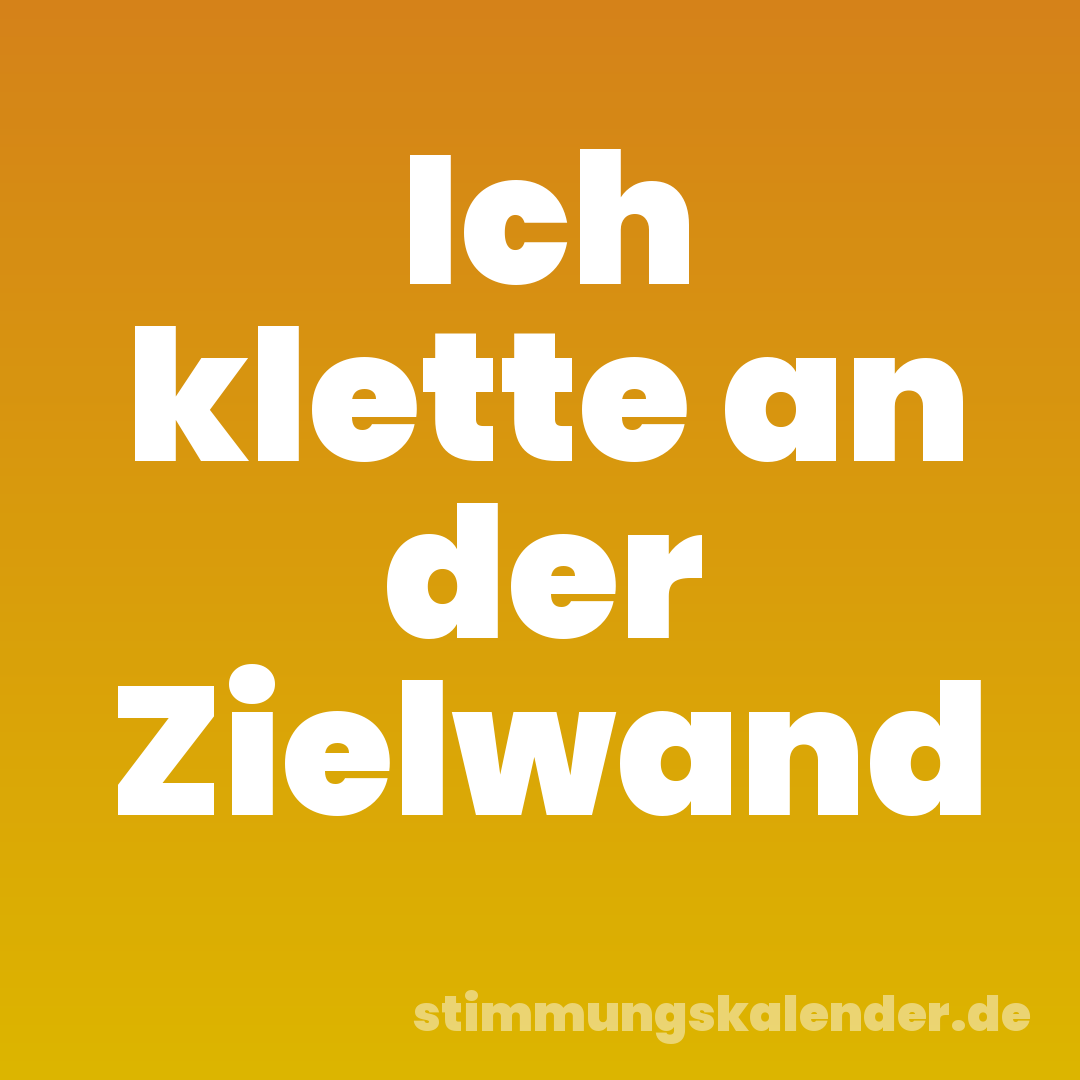 Ich klette an der Zielwand