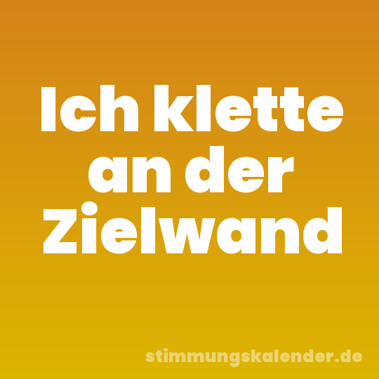 Ich klette an der Zielwand