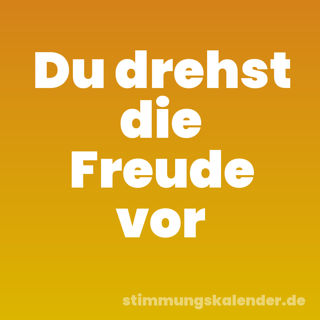 Du drehst die Freude vor
