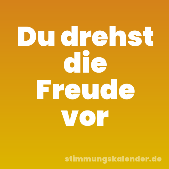 Du drehst die Freude vor