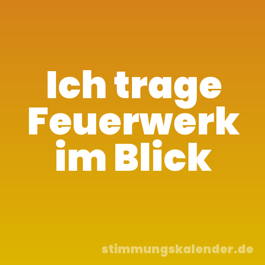 Ich trage Feuerwerk im Blick