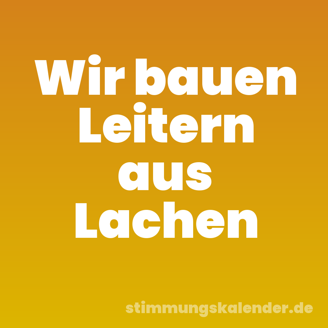 Wir bauen Leitern aus Lachen
