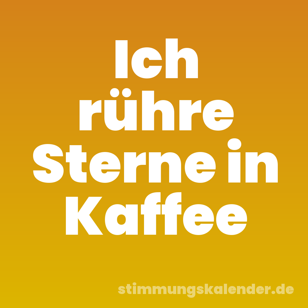 Ich rühre Sterne in Kaffee