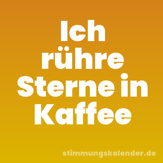 Ich rühre Sterne in Kaffee