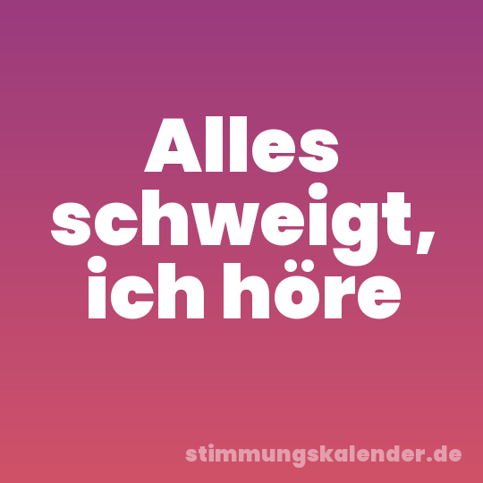 Alles schweigt, ich höre