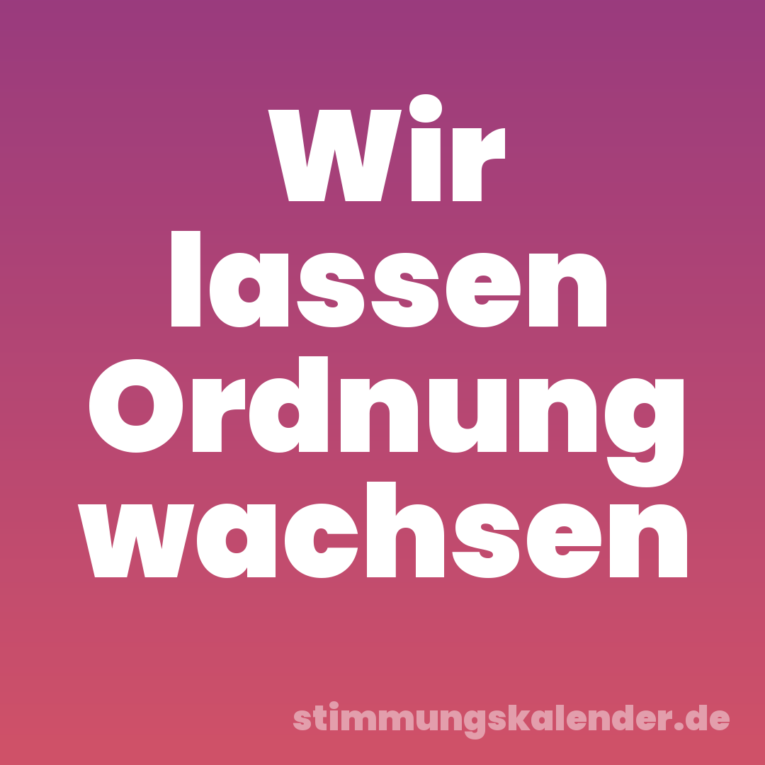 Wir lassen Ordnung wachsen