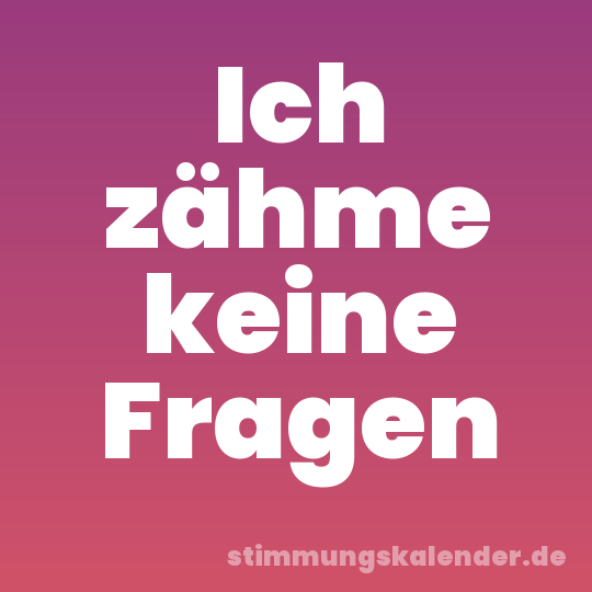 Ich zähme keine Fragen