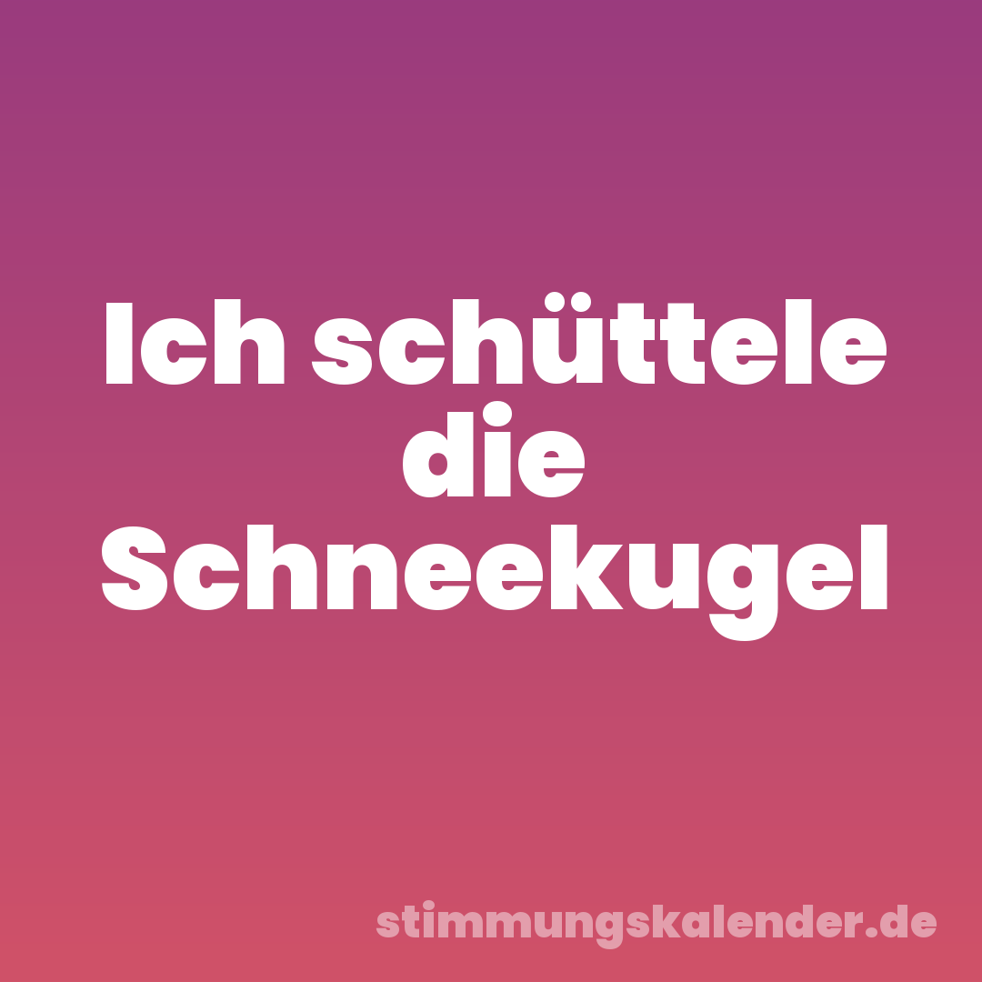 Ich schüttele die Schneekugel