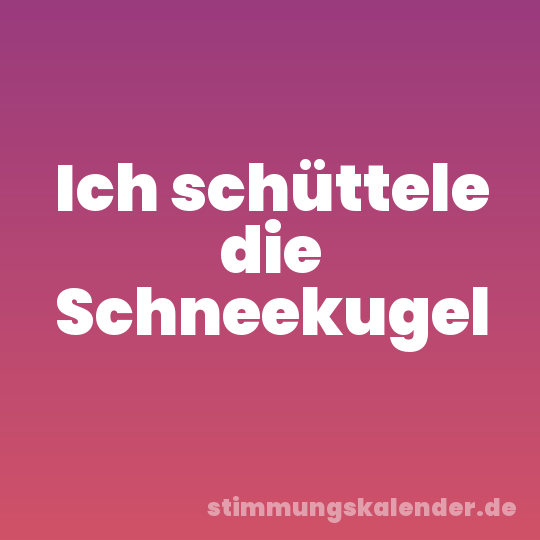 Ich schüttele die Schneekugel