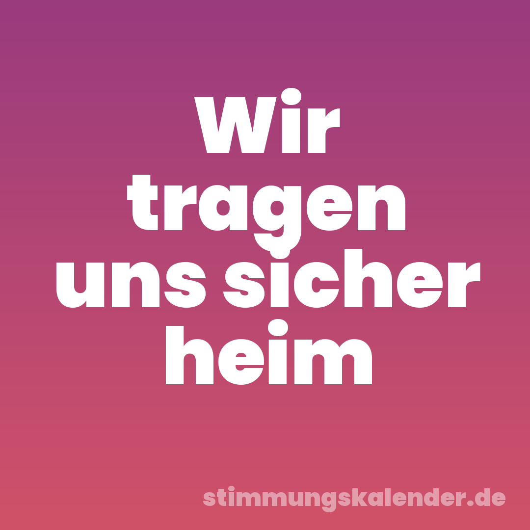 Wir tragen uns sicher heim