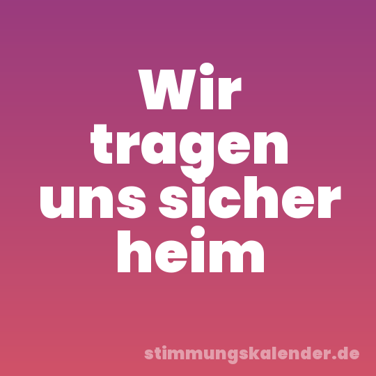 Wir tragen uns sicher heim