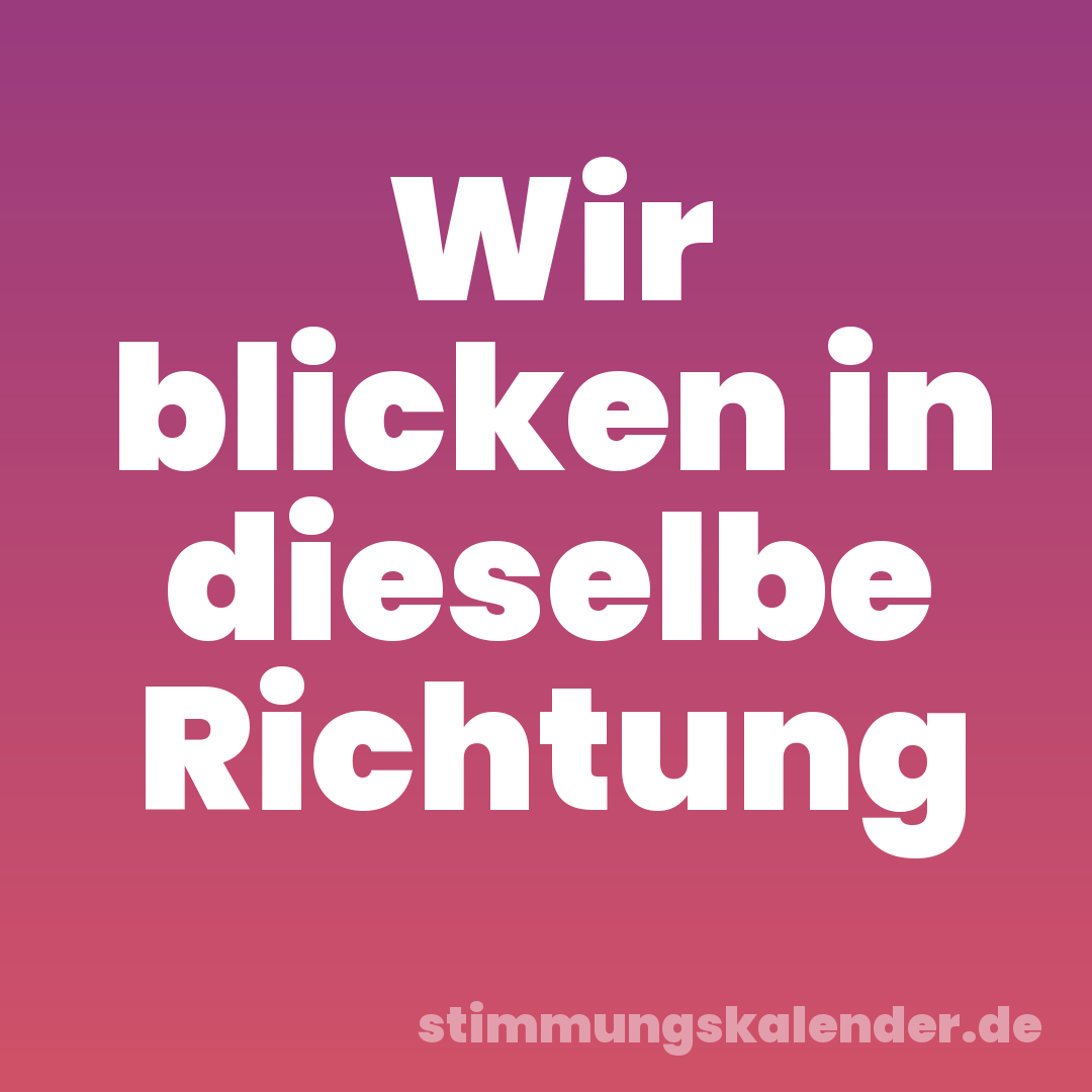 Wir blicken in dieselbe Richtung