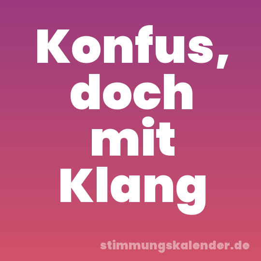 Konfus, doch mit Klang