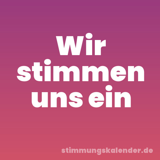 Wir stimmen uns ein
