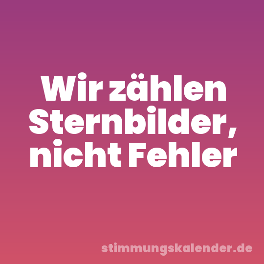 Wir zählen Sternbilder, nicht Fehler