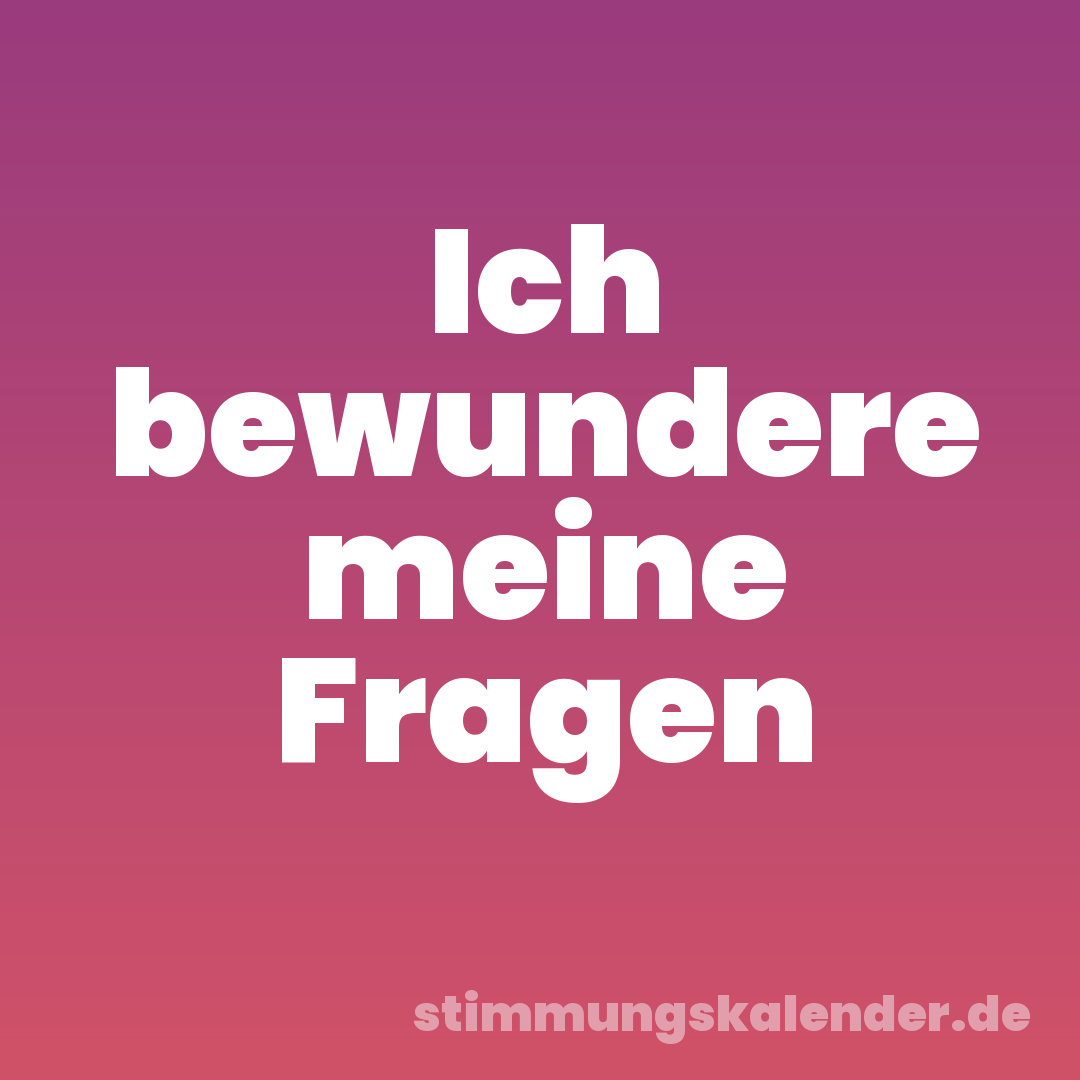 Ich bewundere meine Fragen