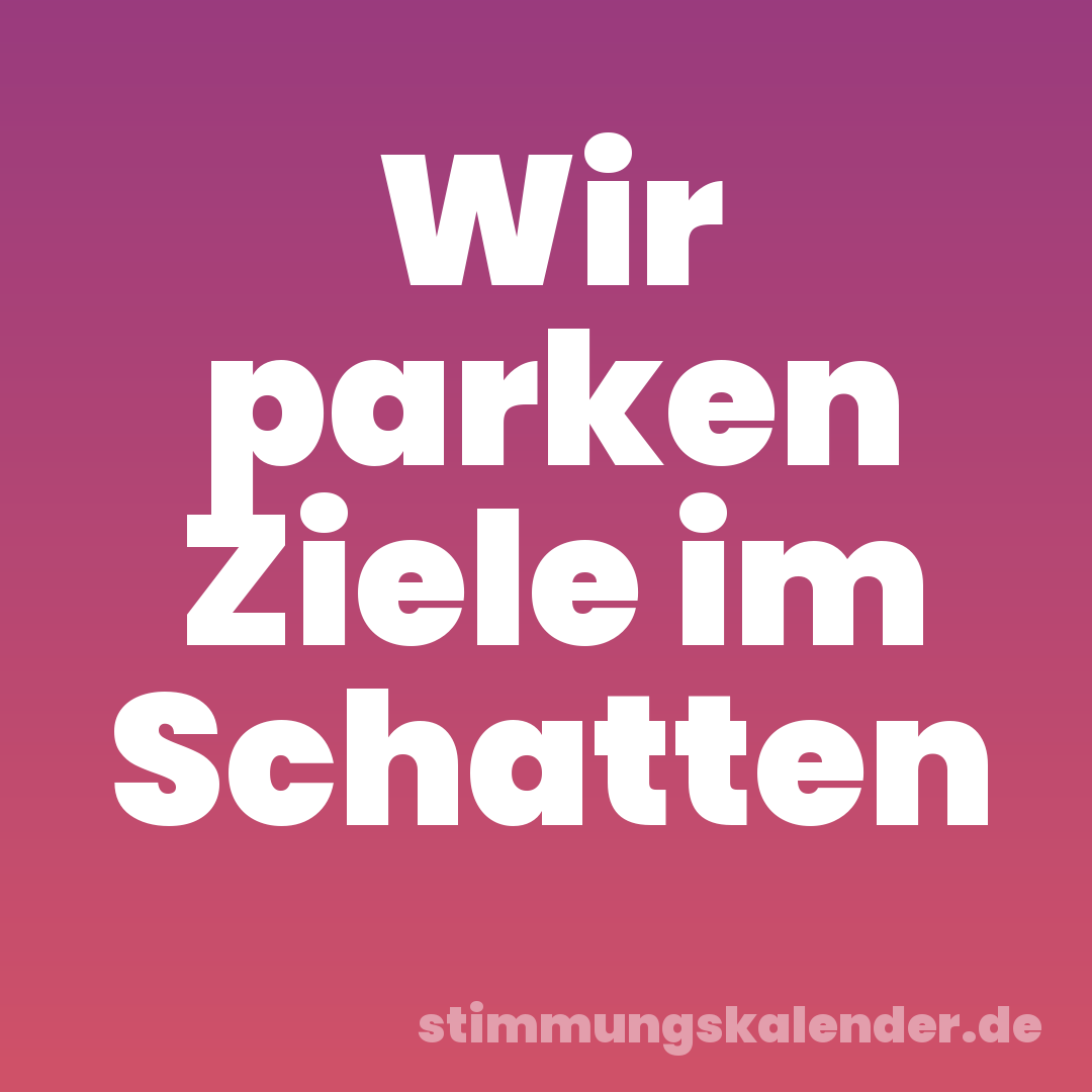 Wir parken Ziele im Schatten