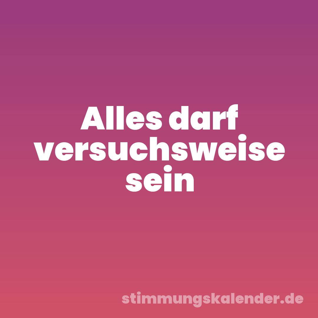 Alles darf versuchsweise sein