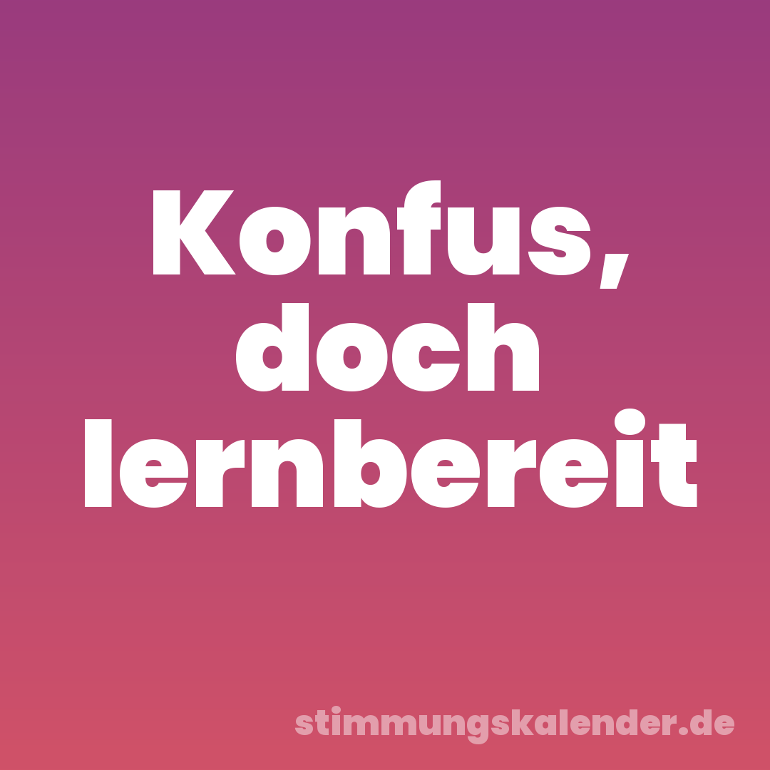 Konfus, doch lernbereit