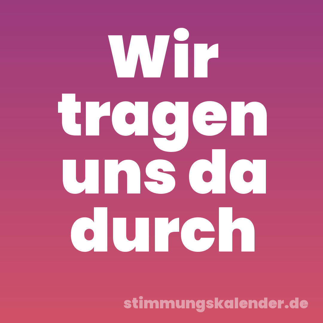 Wir tragen uns da durch