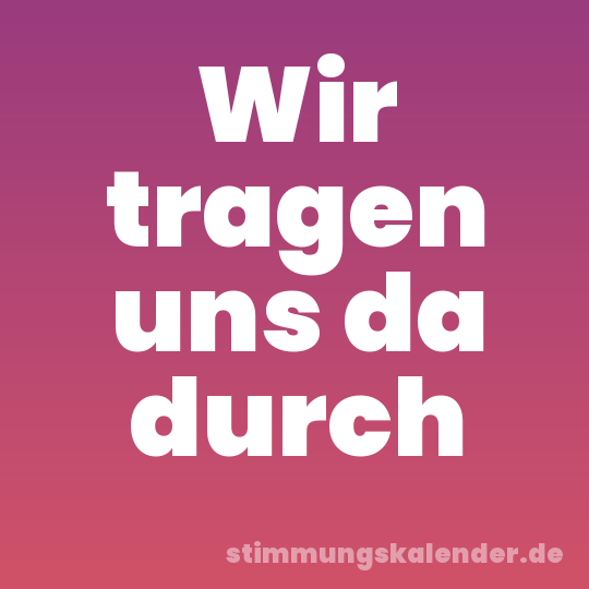 Wir tragen uns da durch