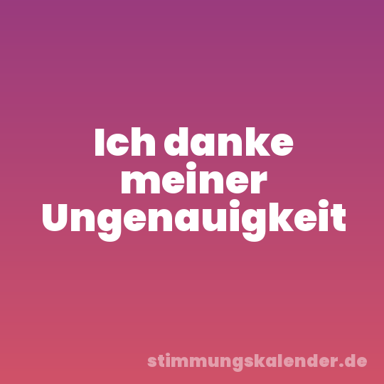 Ich danke meiner Ungenauigkeit