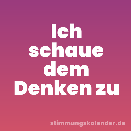 Ich schaue dem Denken zu