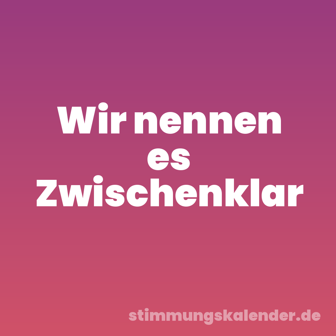 Wir nennen es Zwischenklar