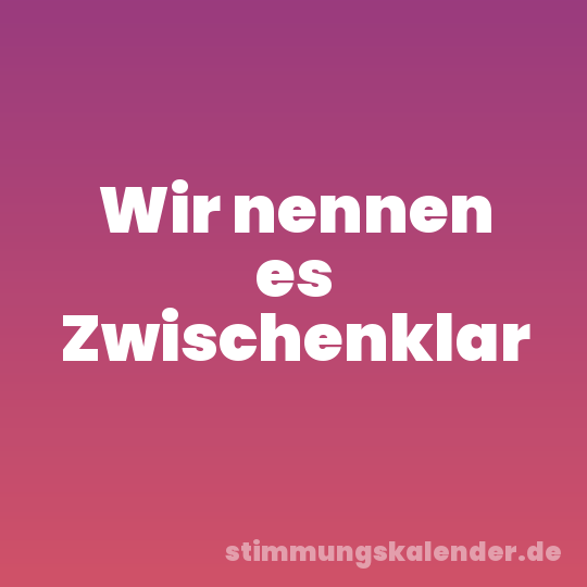Wir nennen es Zwischenklar