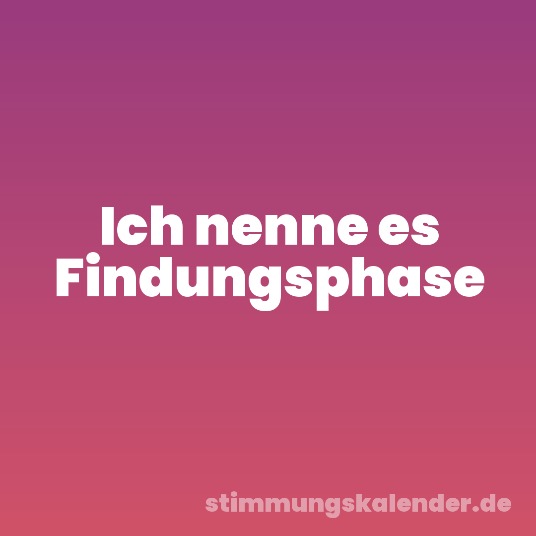 Ich nenne es Findungsphase