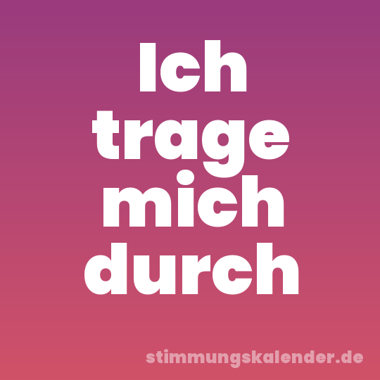 Ich trage mich durch