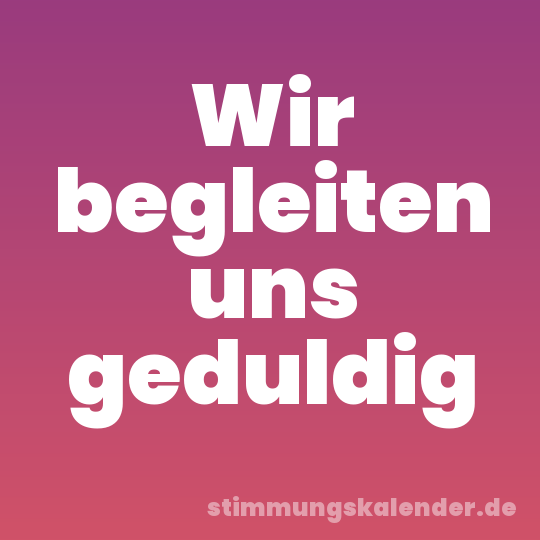 Wir begleiten uns geduldig