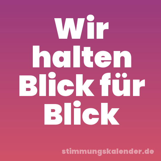Wir halten Blick für Blick