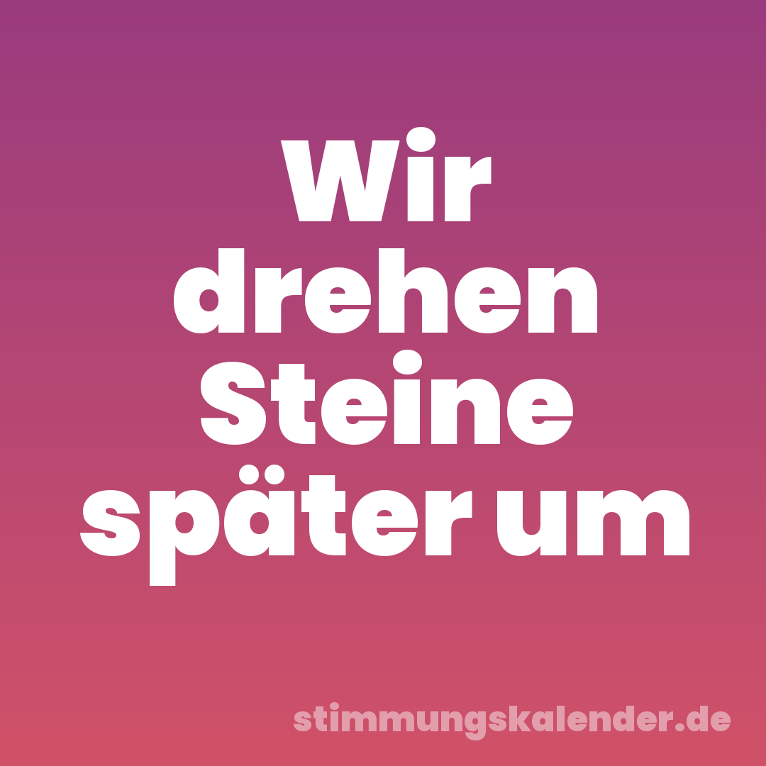 Wir drehen Steine später um