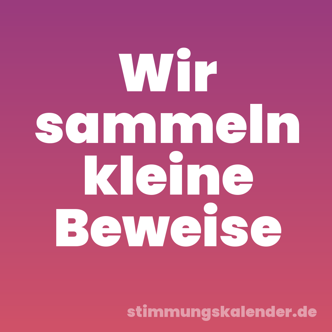 Wir sammeln kleine Beweise