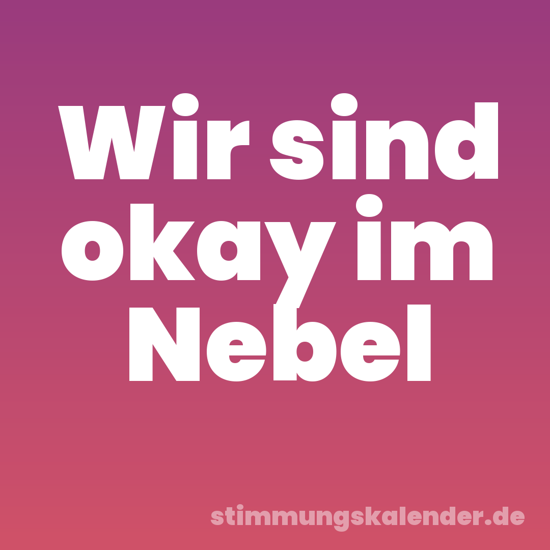 Wir sind okay im Nebel
