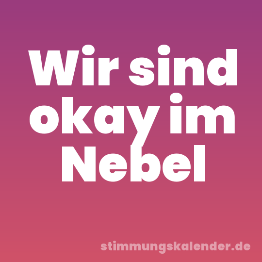 Wir sind okay im Nebel