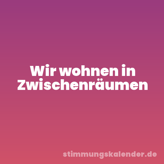 Wir wohnen in Zwischenräumen