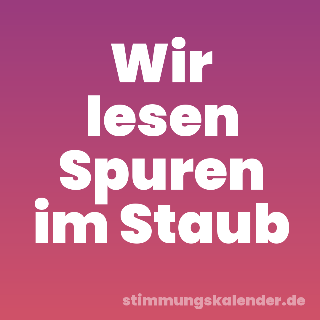 Wir lesen Spuren im Staub