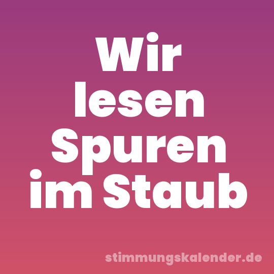 Wir lesen Spuren im Staub