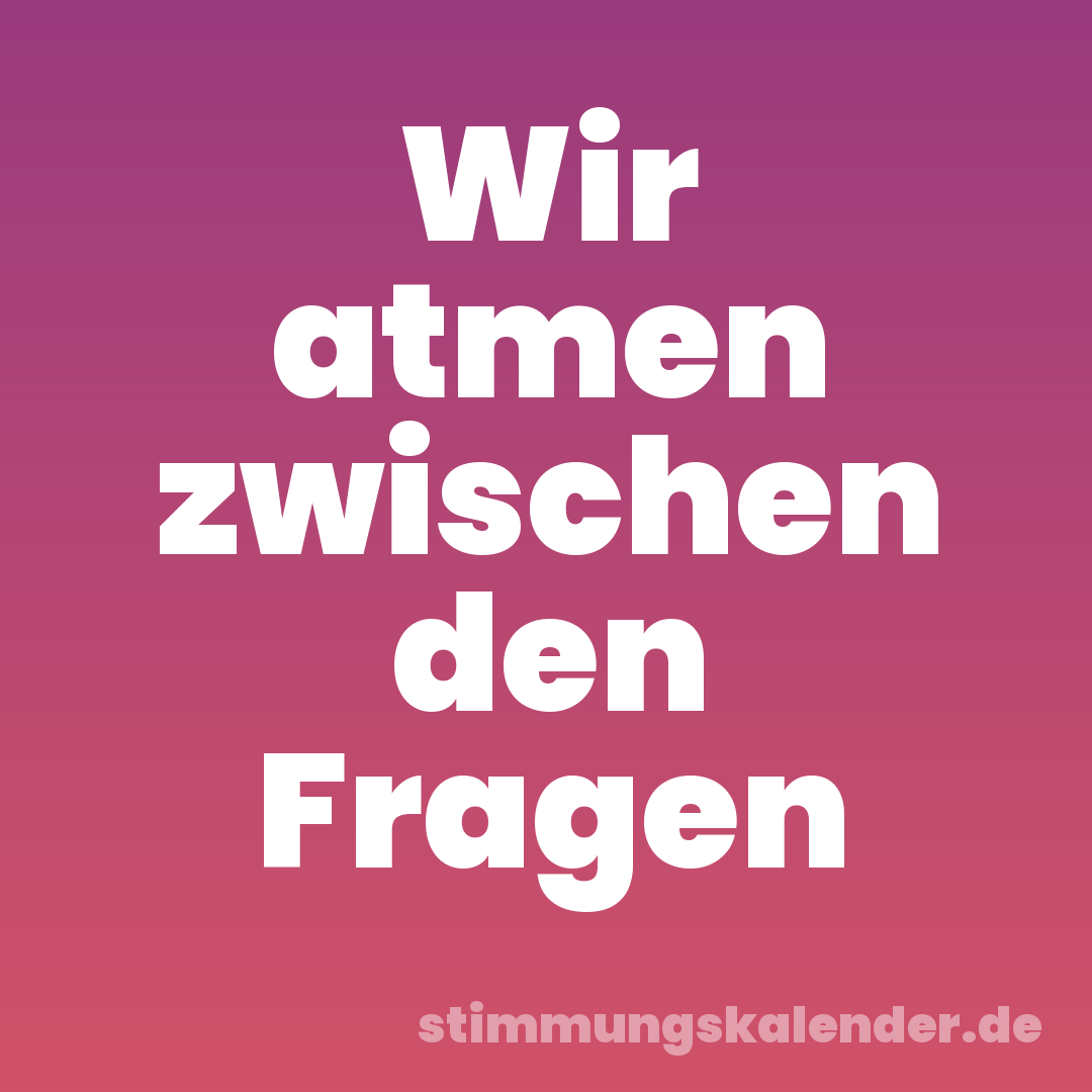 Wir atmen zwischen den Fragen