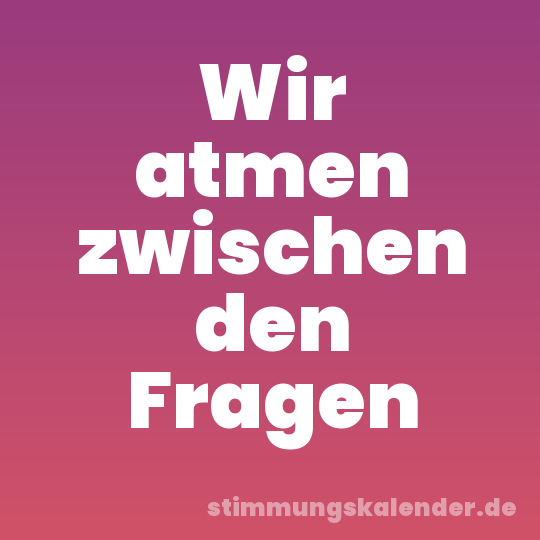 Wir atmen zwischen den Fragen