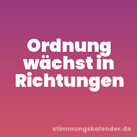 Ordnung wächst in Richtungen