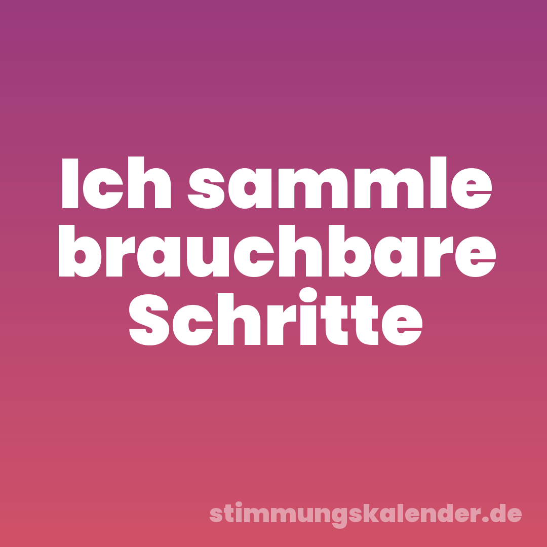 Ich sammle brauchbare Schritte