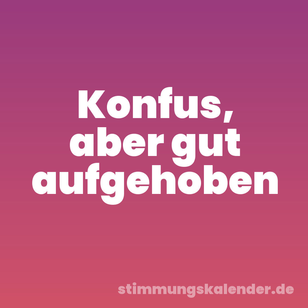 Konfus, aber gut aufgehoben