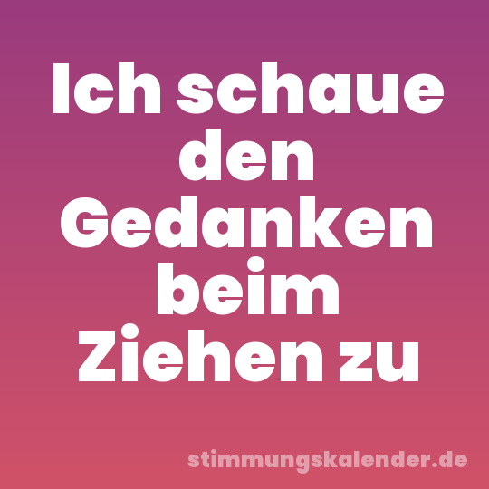 Ich schaue den Gedanken beim Ziehen zu